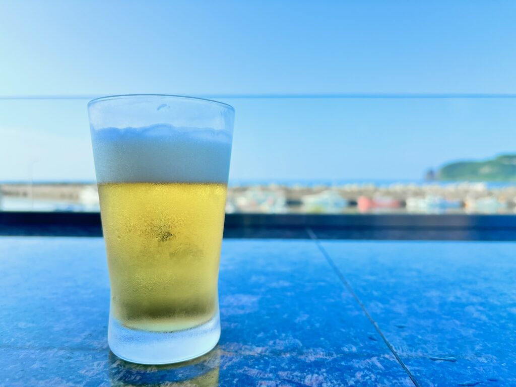 テラスとビール